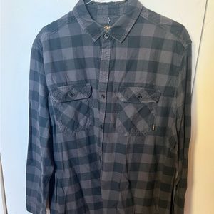 Men’s Burton XXL (2XL) grey and black flannel button down shirt